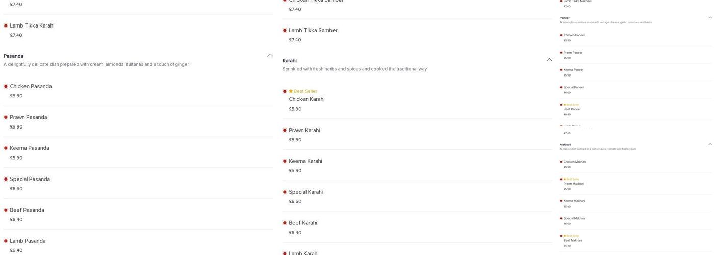 Top Nosh M29 8FJ Menu