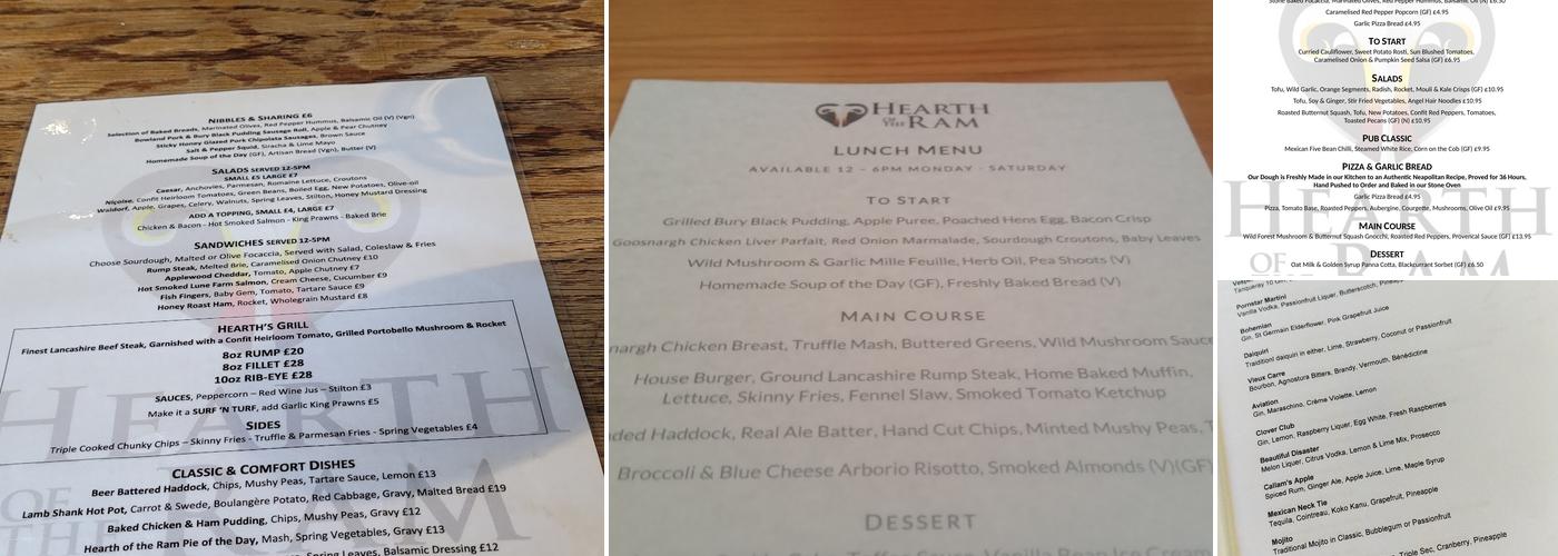 Hearth of the Ram Menu