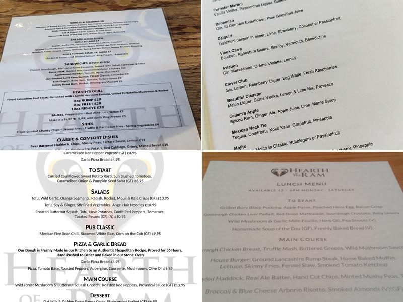 Hearth of the Ram Menu