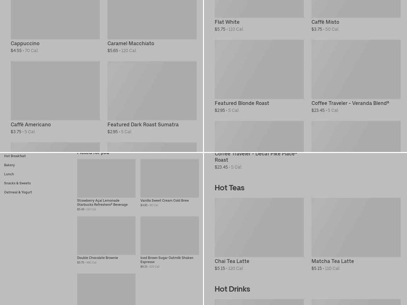 Starbucks Menu