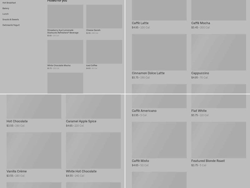 Starbucks Menu