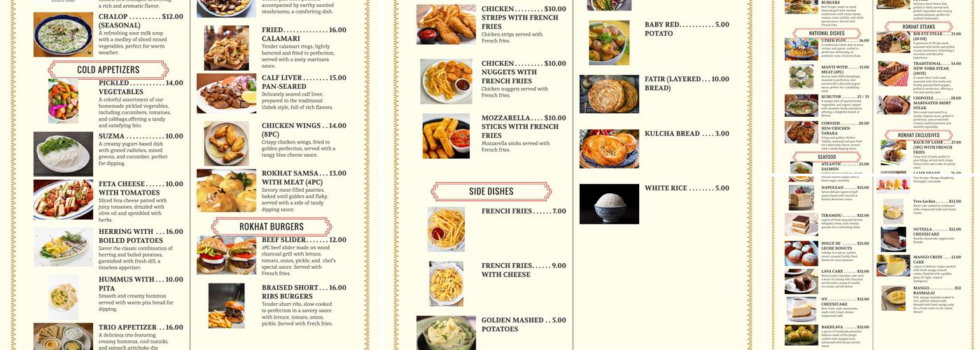 Rokhat Grill Menu