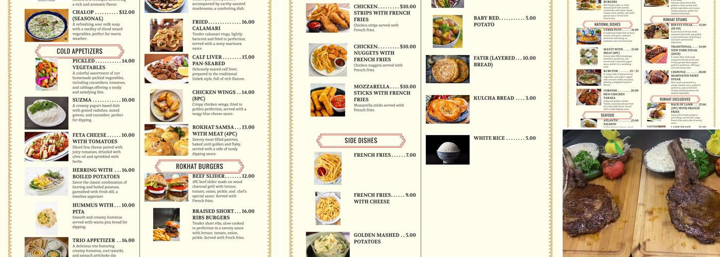 Rokhat Grill Menu
