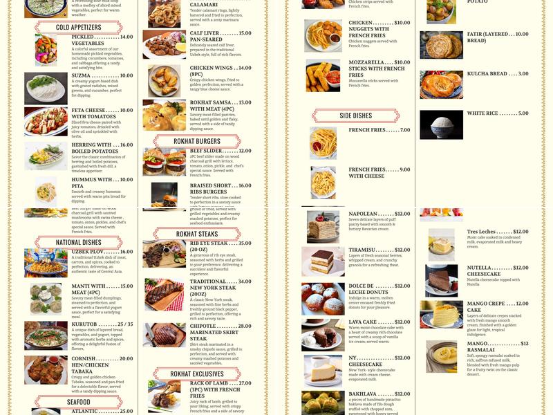 Rokhat Grill Menu