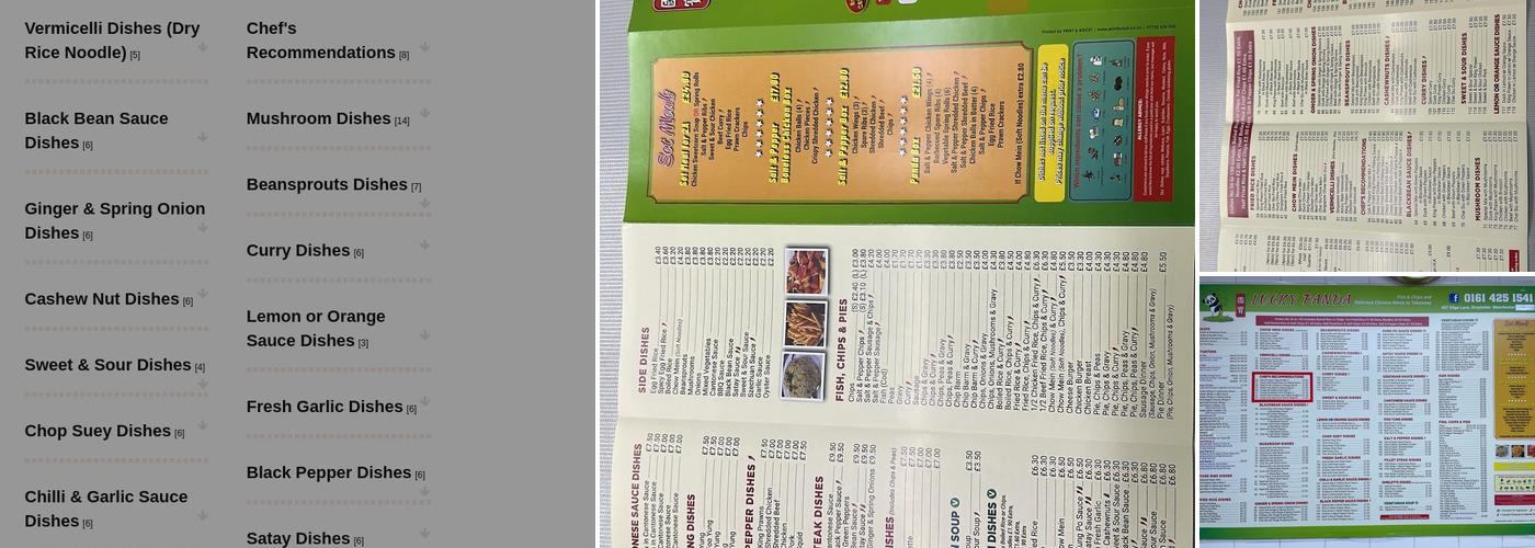 Lucky Panda Chinese Menu