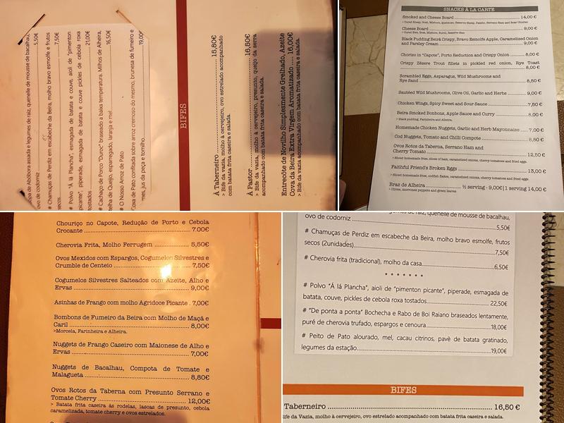 Taberna A Laranjinha Menu