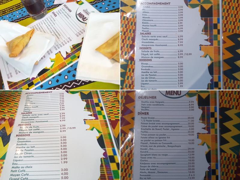 RESTAURANT COMME AU PAYS Menu