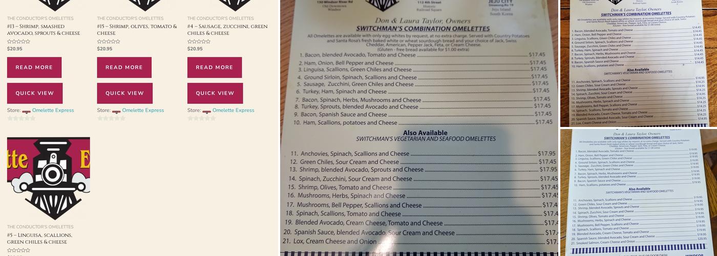 Omelette Express Menu