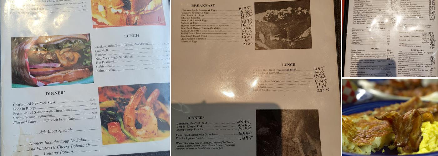 Piner Cafe Menu