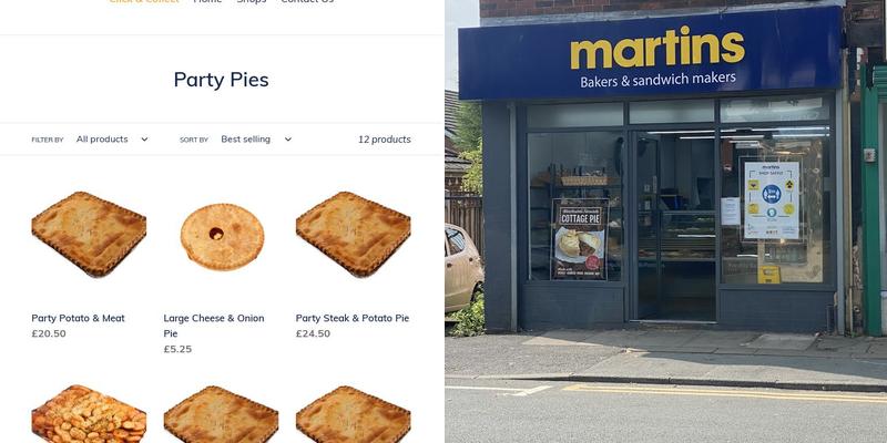 Martins Bakers & Sandwich Makers Menu