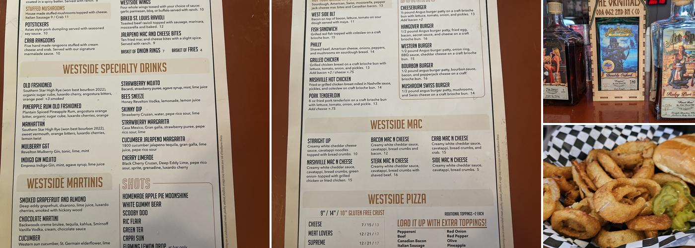 Westside Pub Menu