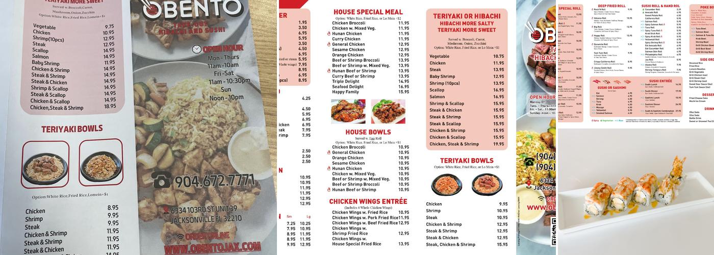 Obento Menu