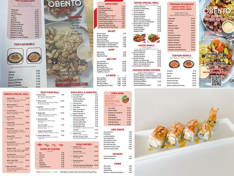Obento Menu