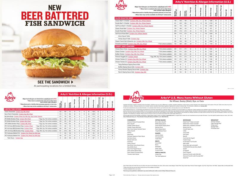 Arby's Menu