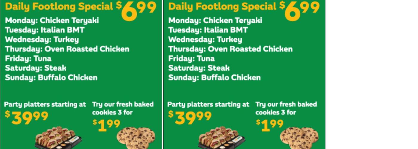 Subway Menu