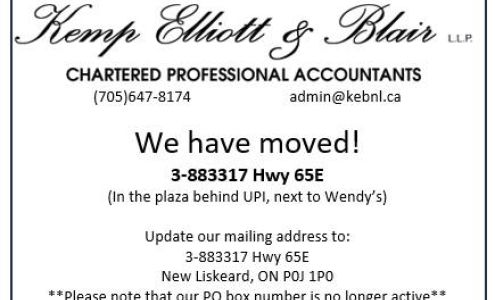 Kemp Elliott & Blair LLP 883317 Hwy 65E Unit 3, Temiskaming Shores Ontario P0J 1P0