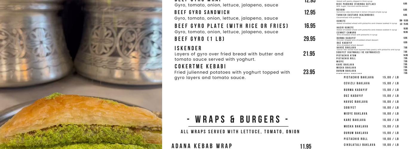 Konak Menu