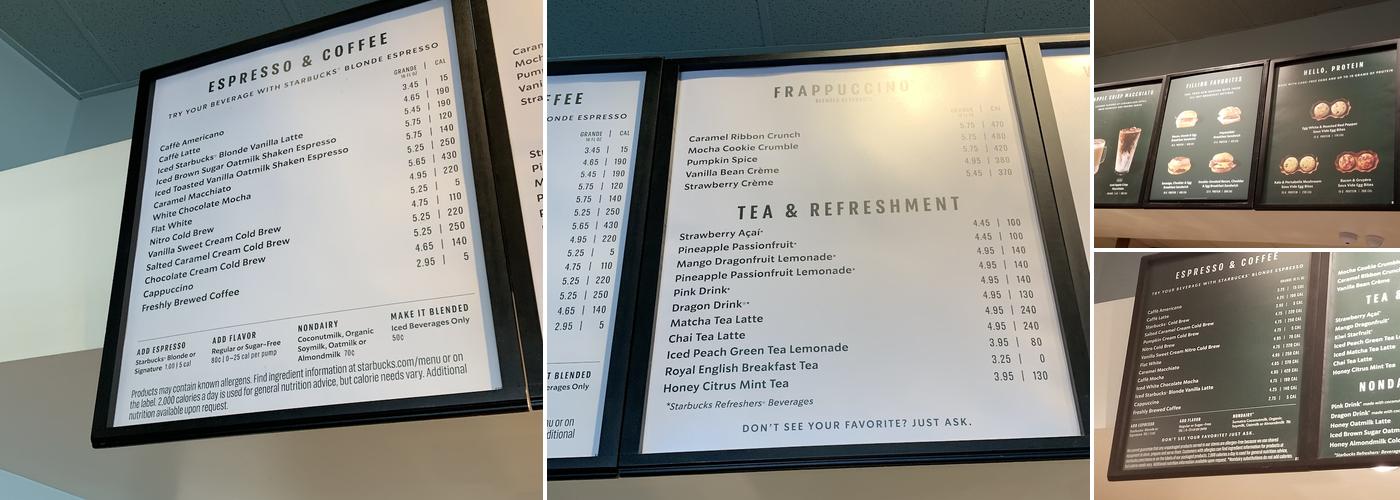 Starbucks Menu
