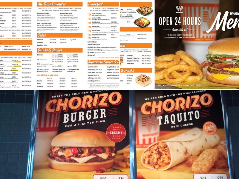 Whataburger Menu