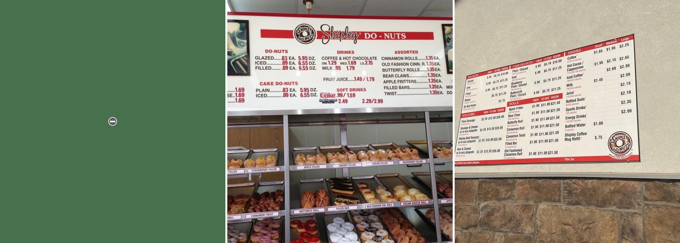 Shipley Do-Nuts Menu