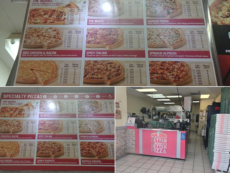 Papa Johns Pizza Menu