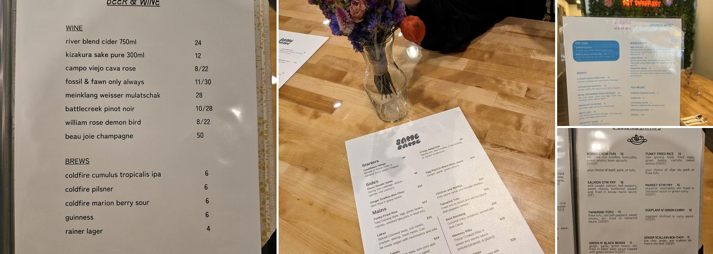 Same Same Menu