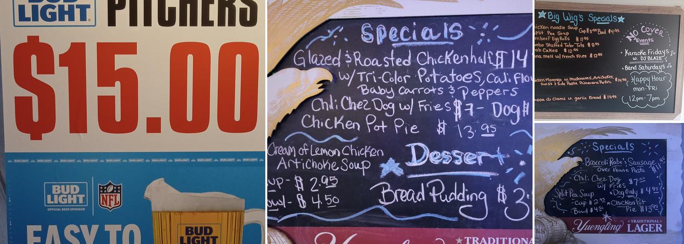 BIG WIG’s MILFORD Menu