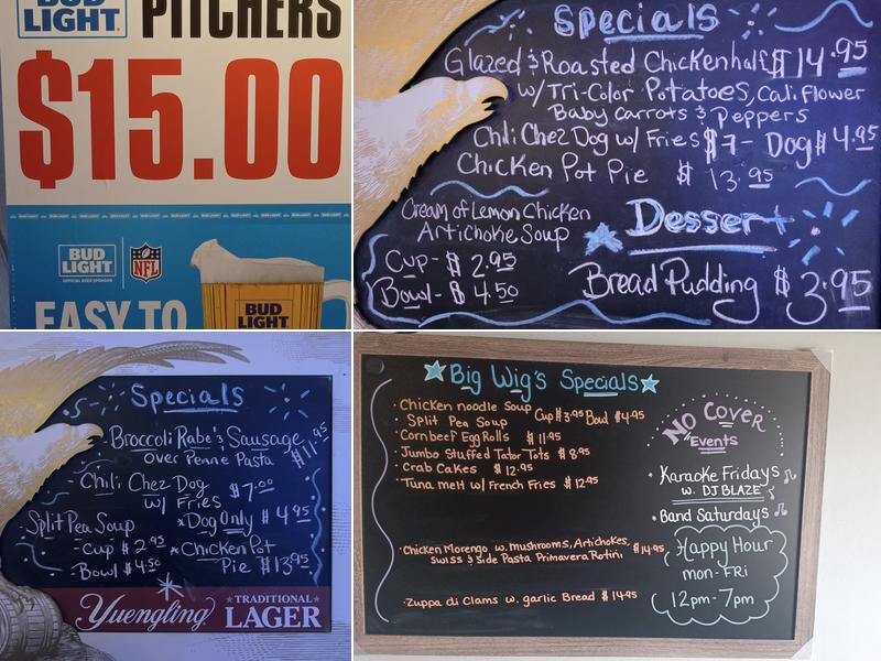 BIG WIG’s MILFORD Menu