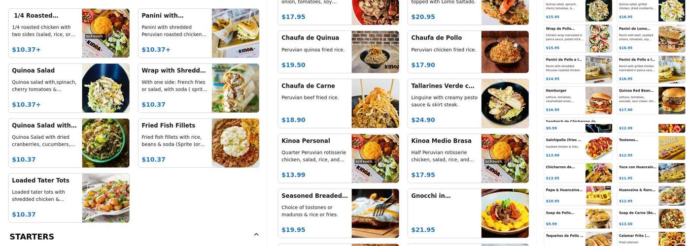 Kinoa Menu