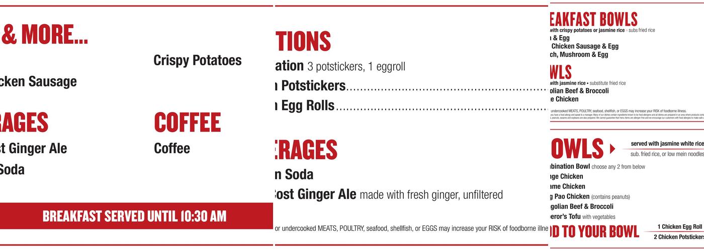Big Bowl Chinese & Sushi Menu