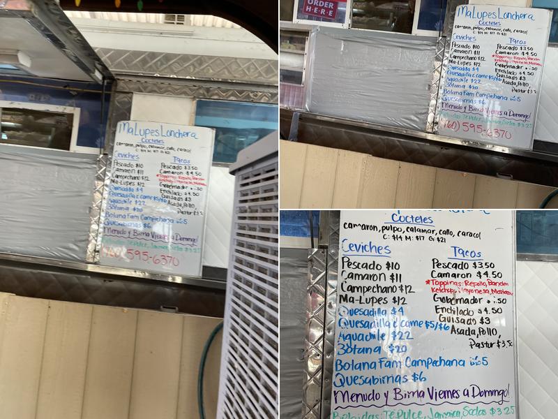Ma Lupe’s Food Truck Menu