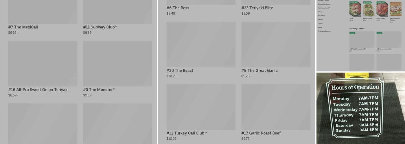 Subway Menu