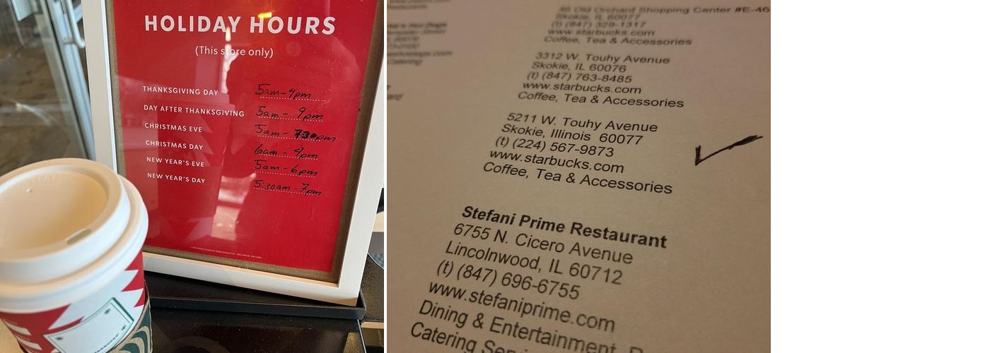 Starbucks Coffee Company Menu