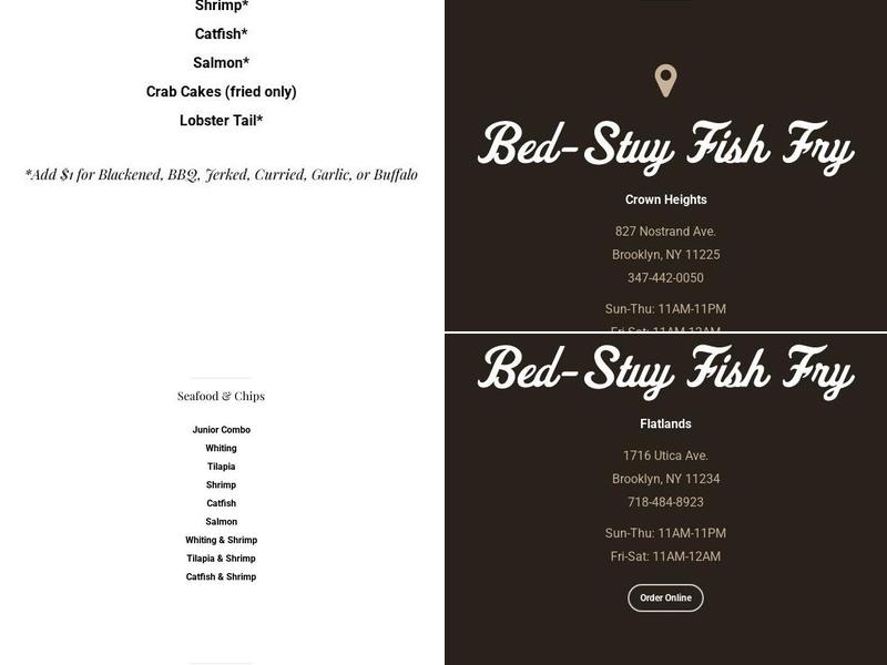 Bed-Stuy Fish Fry Menu