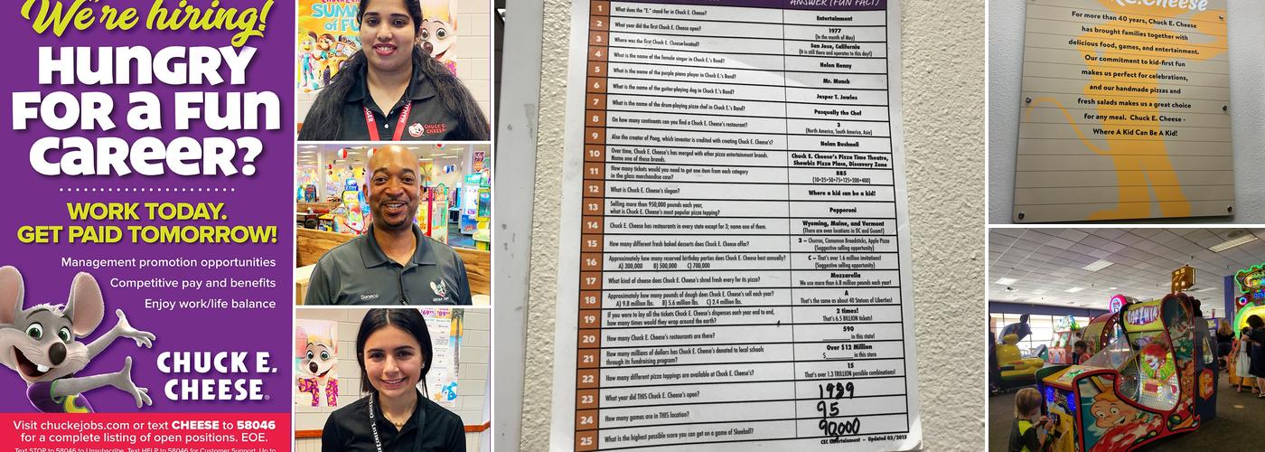 Chuck E. Cheese Menu