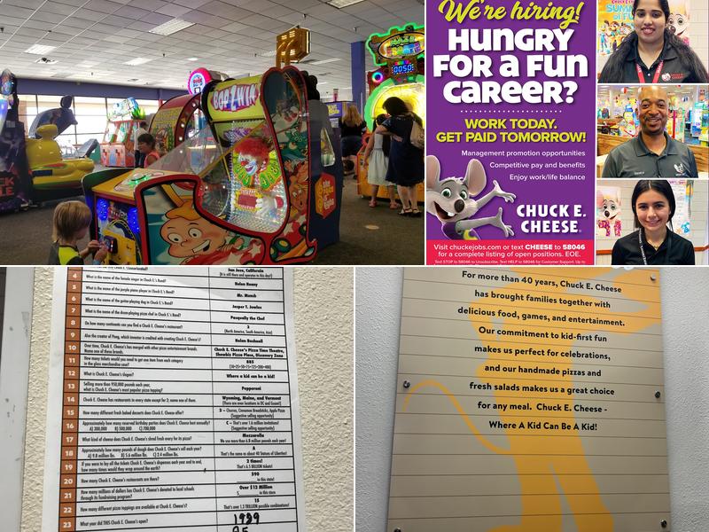 Chuck E. Cheese Menu