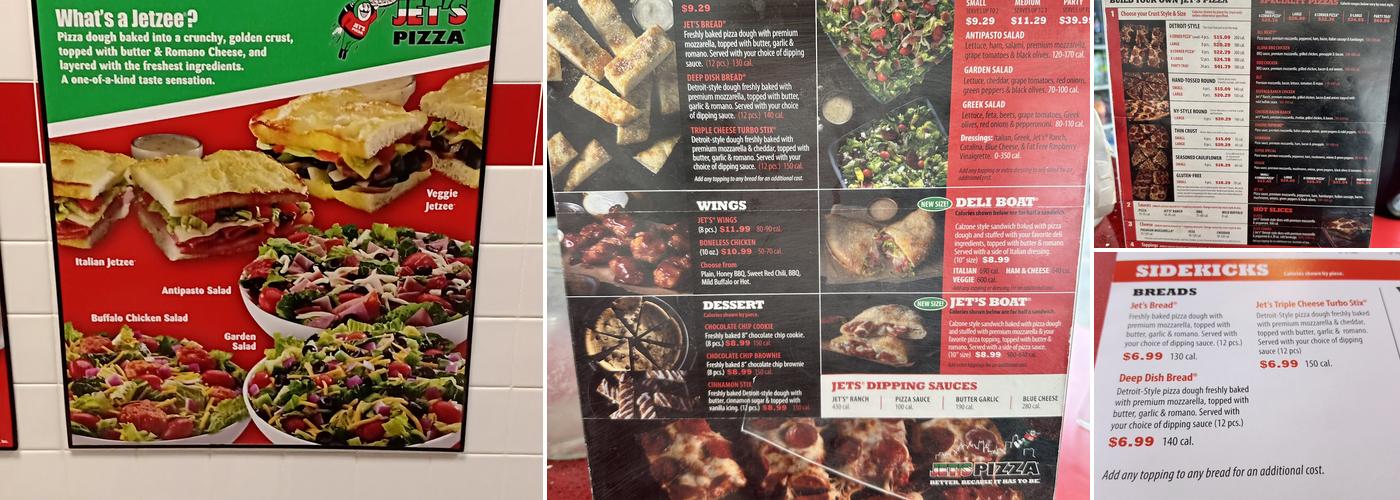 Jet's Pizza Menu