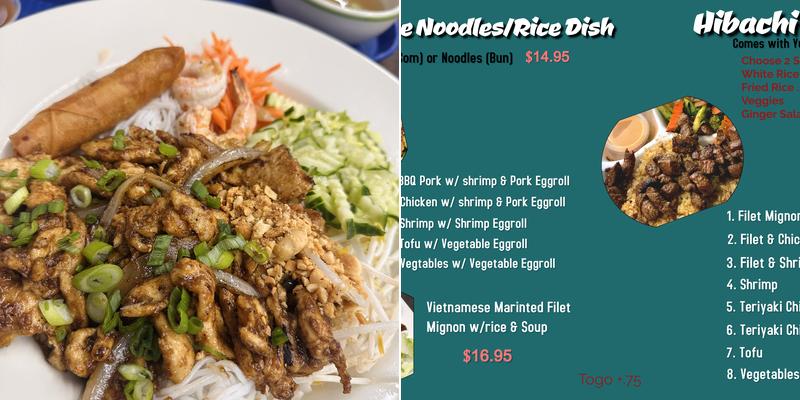 Hibachi and Pho (inside Assi Plaza) Menu