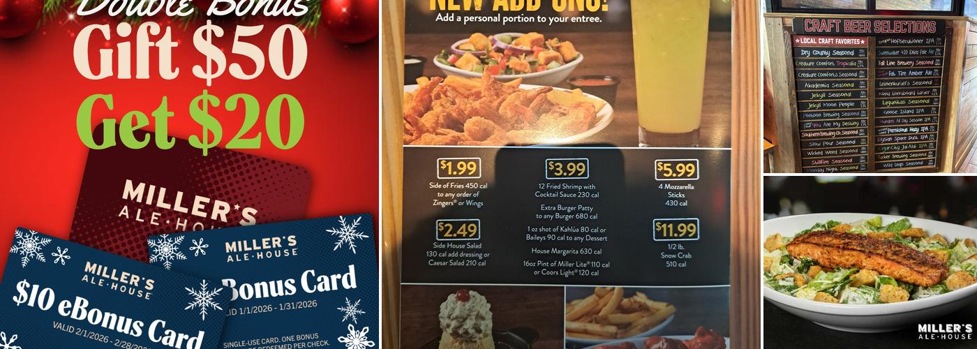 Miller's Ale House Menu