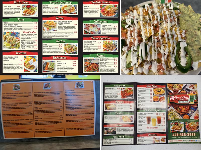 El Pueblito Restaurant Menu