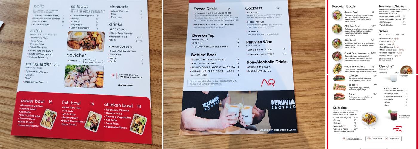 Peruvian Brothers at Amazon HQ2 Menu