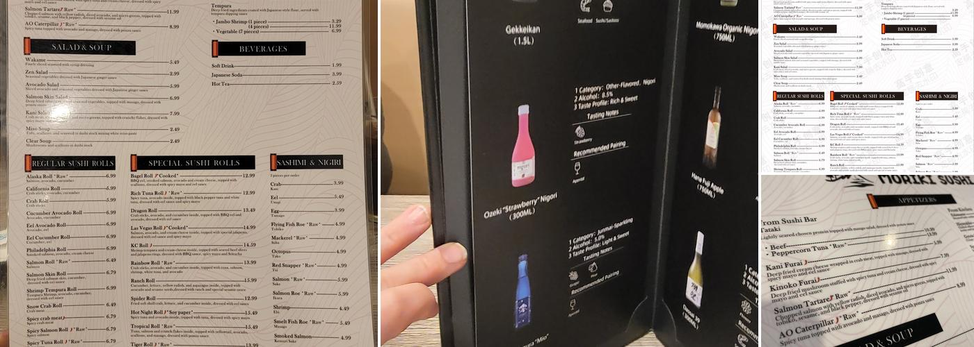 Moriki Sushi Menu