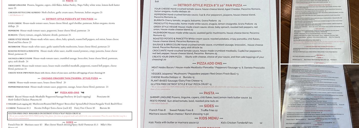Croccante Artisan Pizza Menu