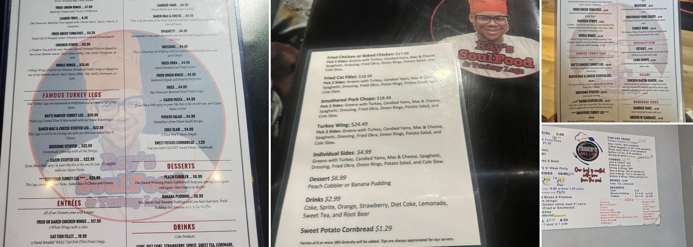 Ray's SoulFood & Turkey Legs Menu