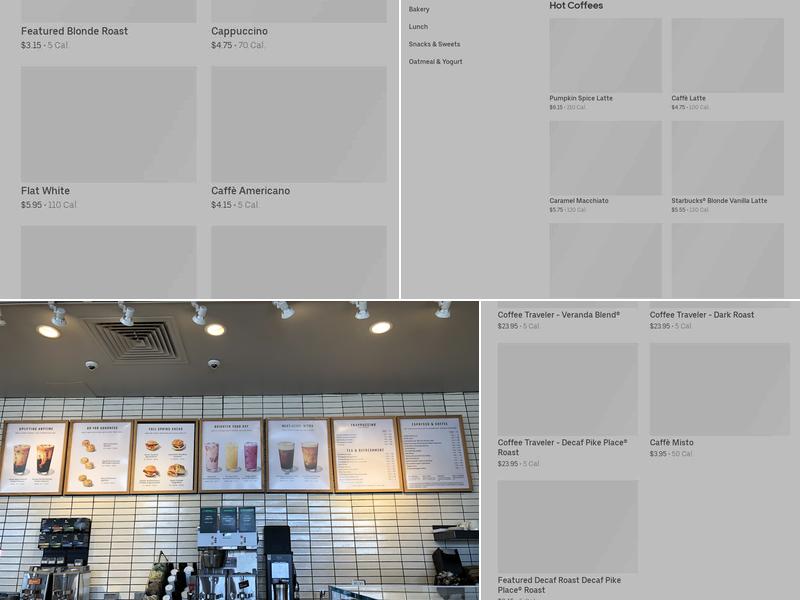 Starbucks Menu