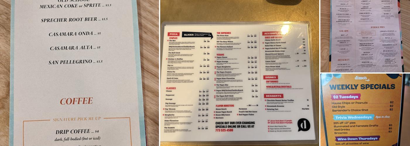 Dimo's Café Menu
