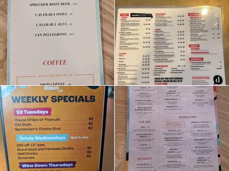 Dimo's Café Menu