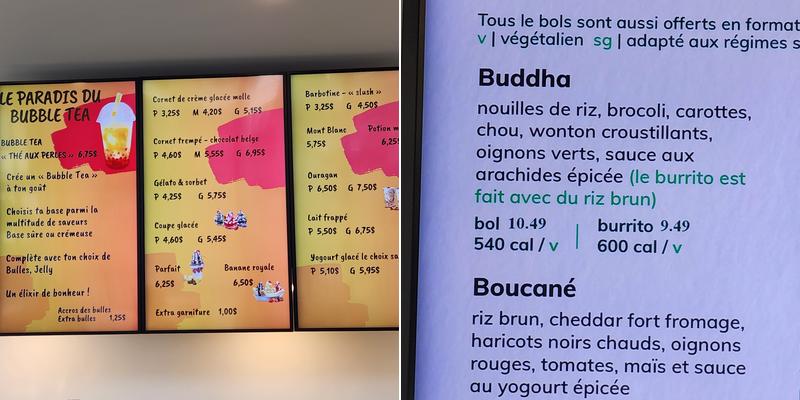 Freshii Menu