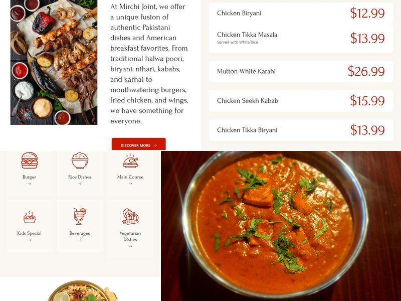 Mirchi Joint Menu