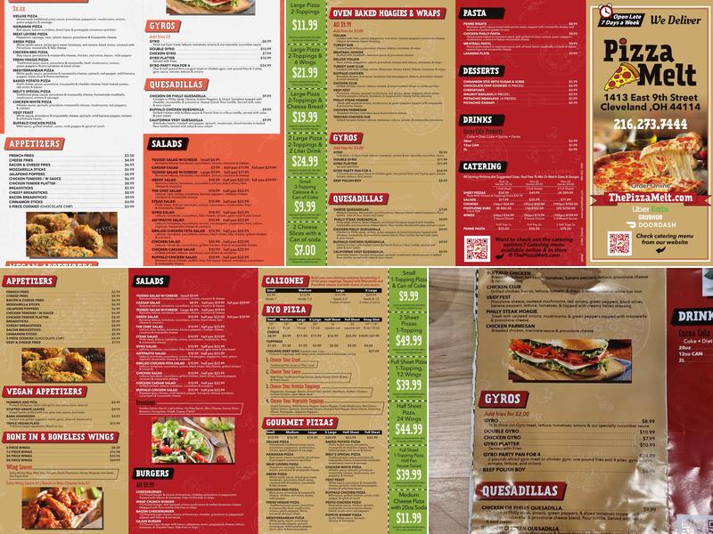 Pizza Melt Menu
